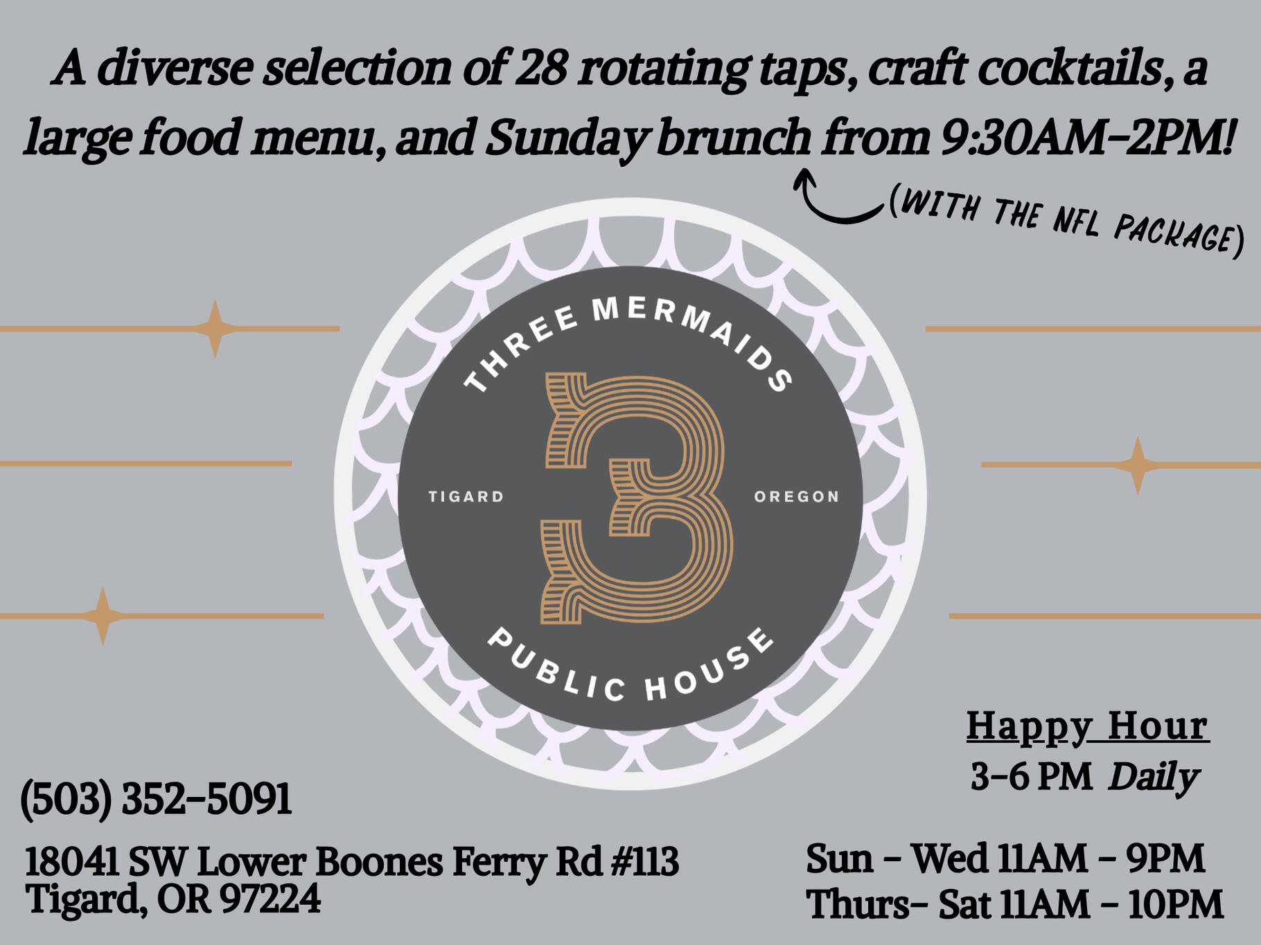 3 Mermaids Public House Graphic